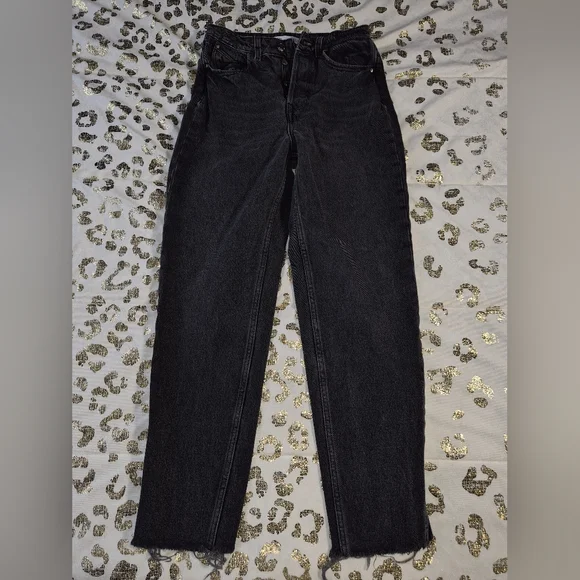 5 For $25✨Zara Womens Small 2 Black Denim Jeans High Waist Baggy Boyfriend Jeans - Picture 10 of 10